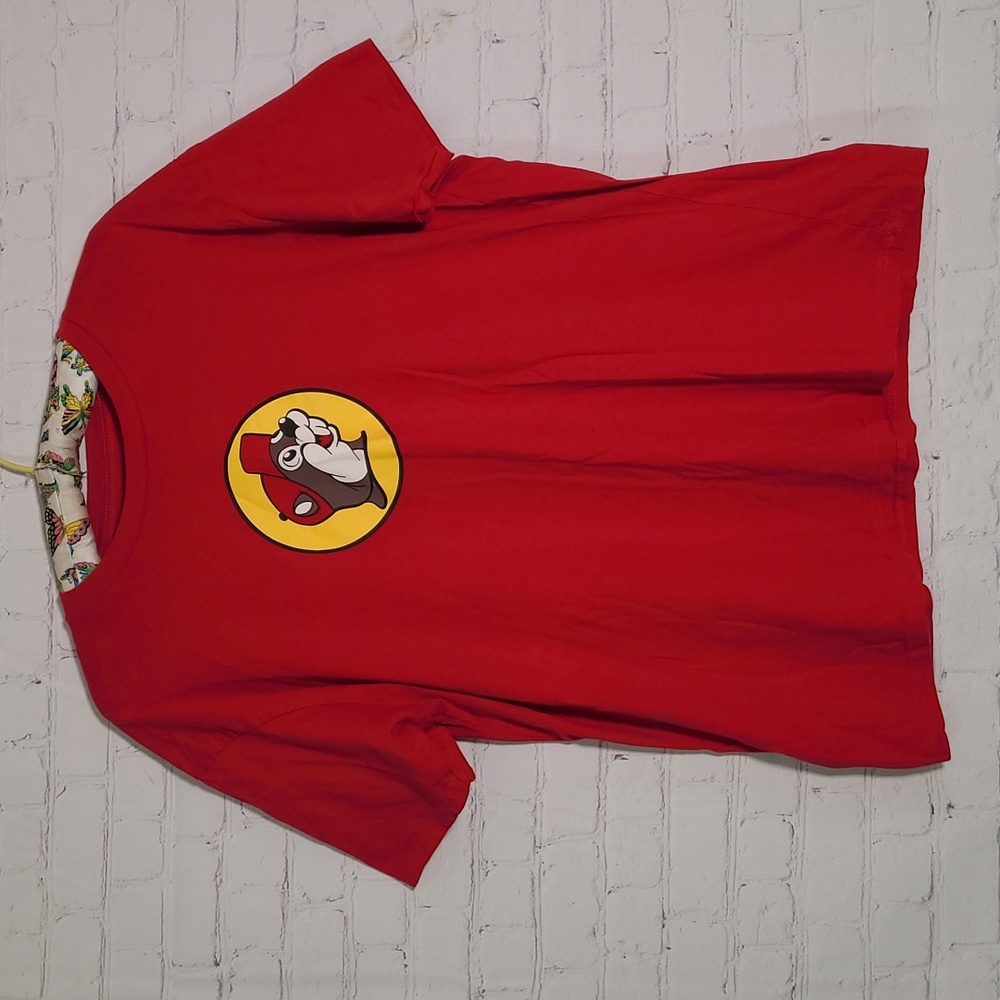 Buc-ee's Red Classic Yellow Beaver  Logo Tee Tshirt Unisex Top Size XL